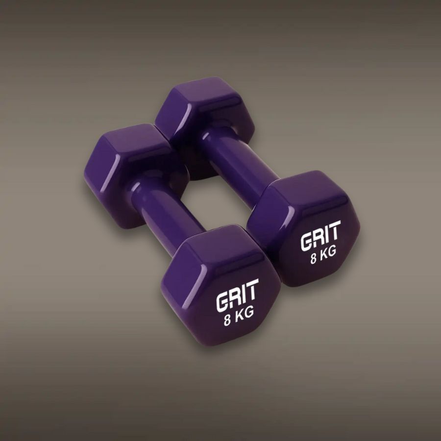 GRIT Vinyl Dumbbell Pair - 8 kg