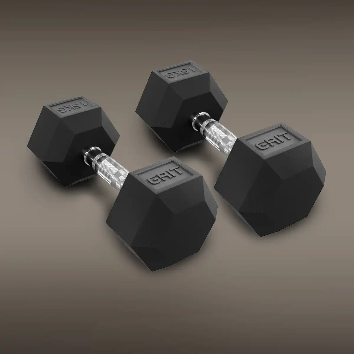 GRIT Hex Dumbbells - 15 kg Pair