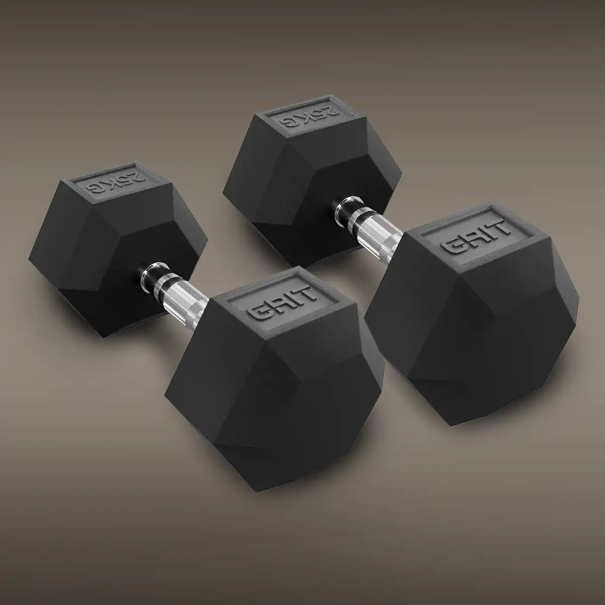 GRIT Hex Dumbbells - 25 kg Pair