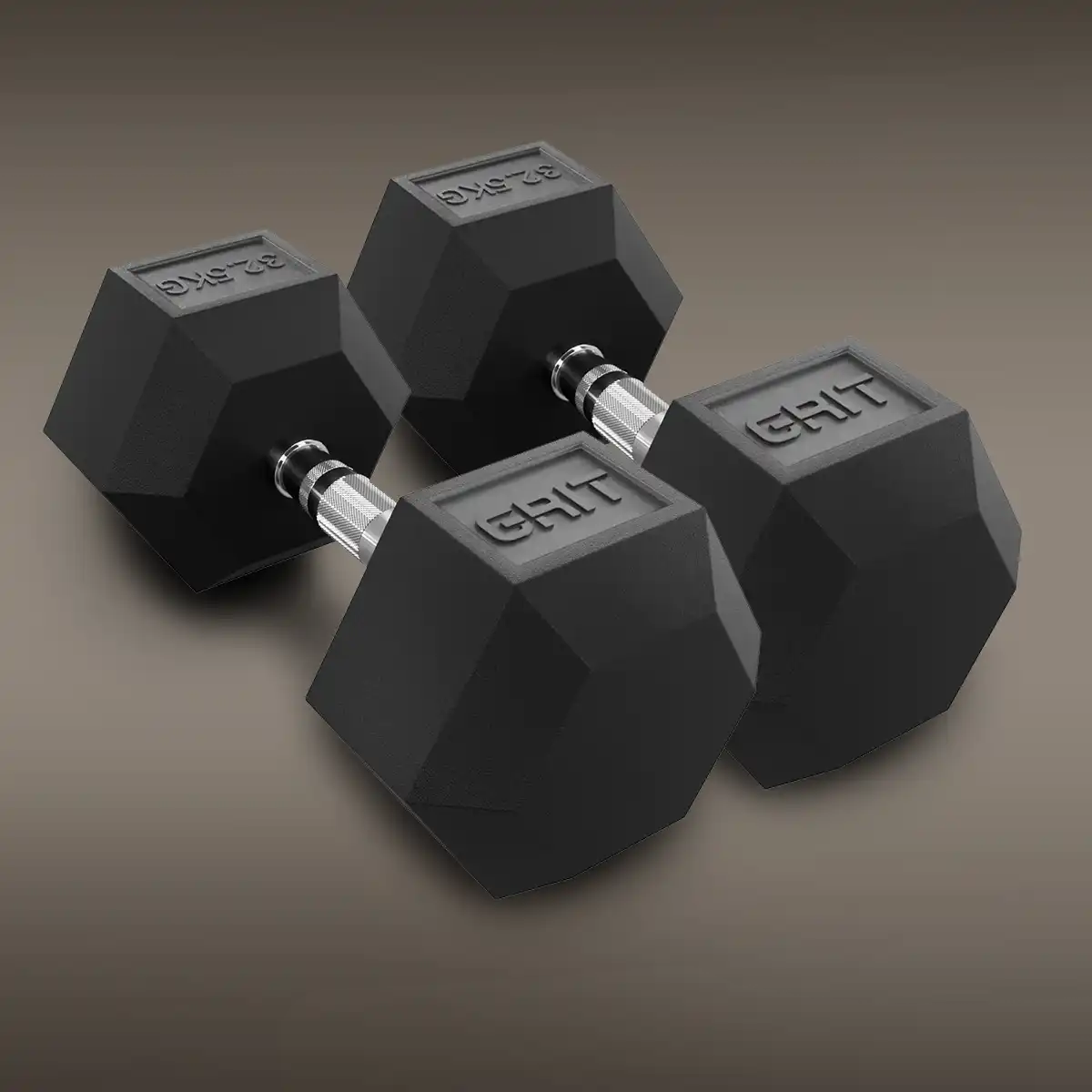 GRIT Hex Dumbbells - 32.5 kg Pair