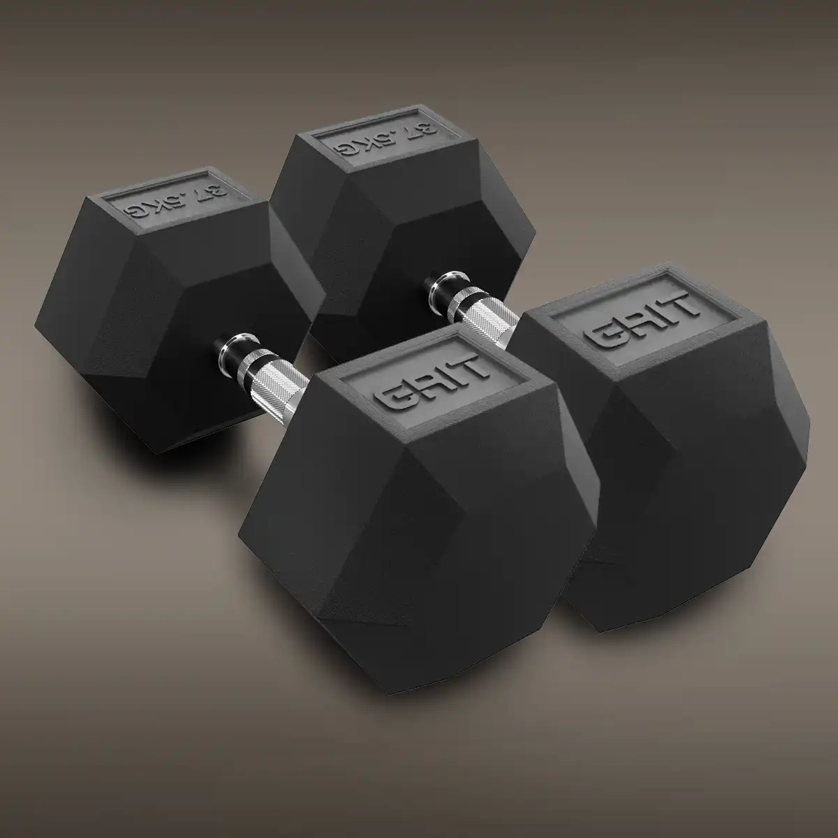 GRIT Hex Dumbbells - 37.5 kg Pair