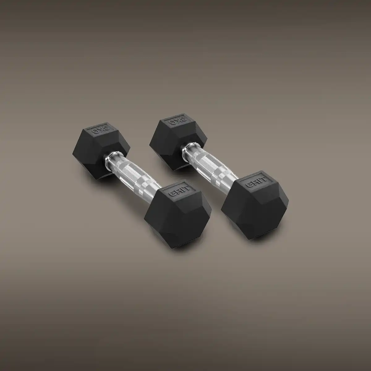 GRIT Hex Dumbbell Set 1 kg - 10 kg with Vertical Dumbbell Rack (10 Pairs)