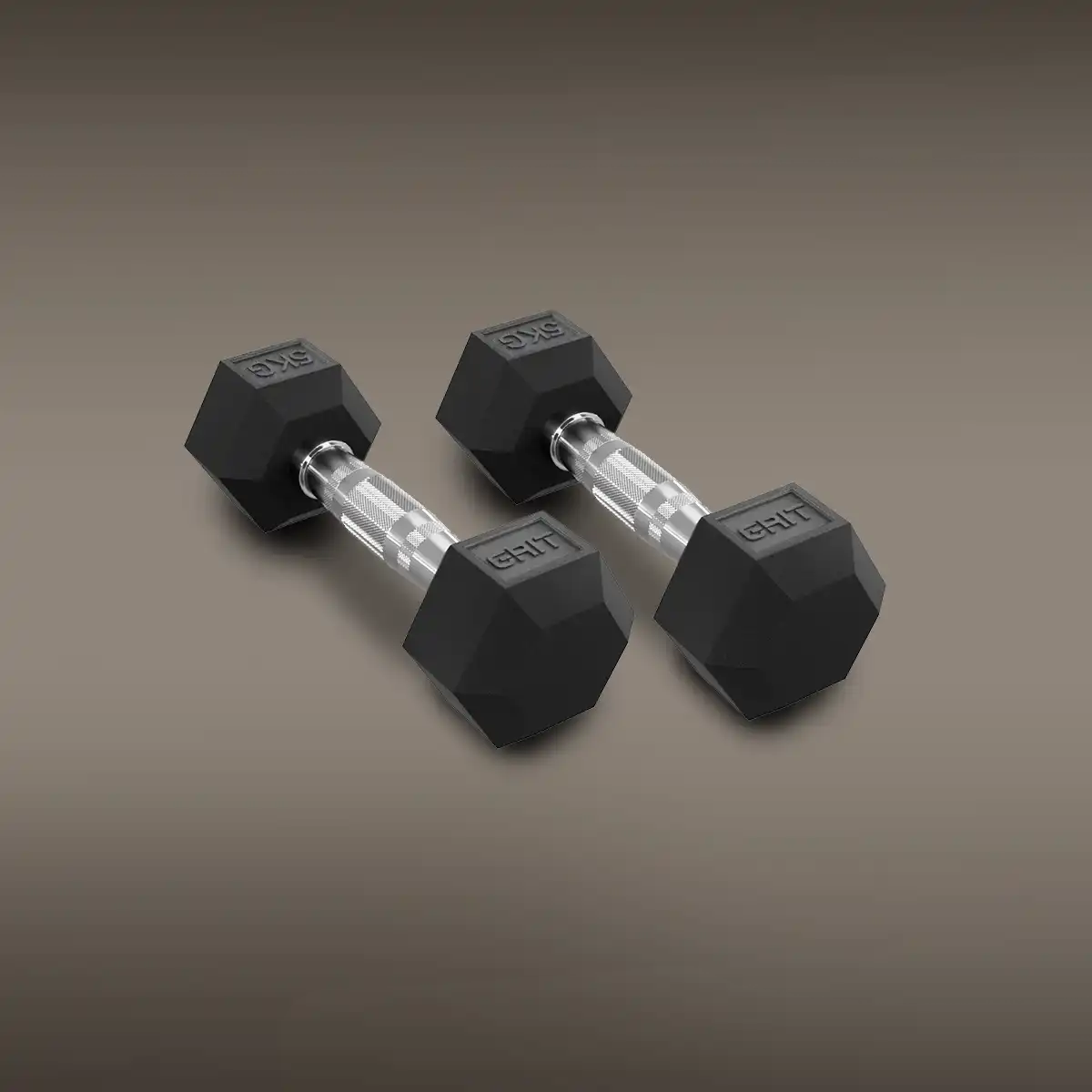 GRIT Hex Dumbbell Set 1 kg - 10 kg with Vertical Dumbbell Rack (10 Pairs)
