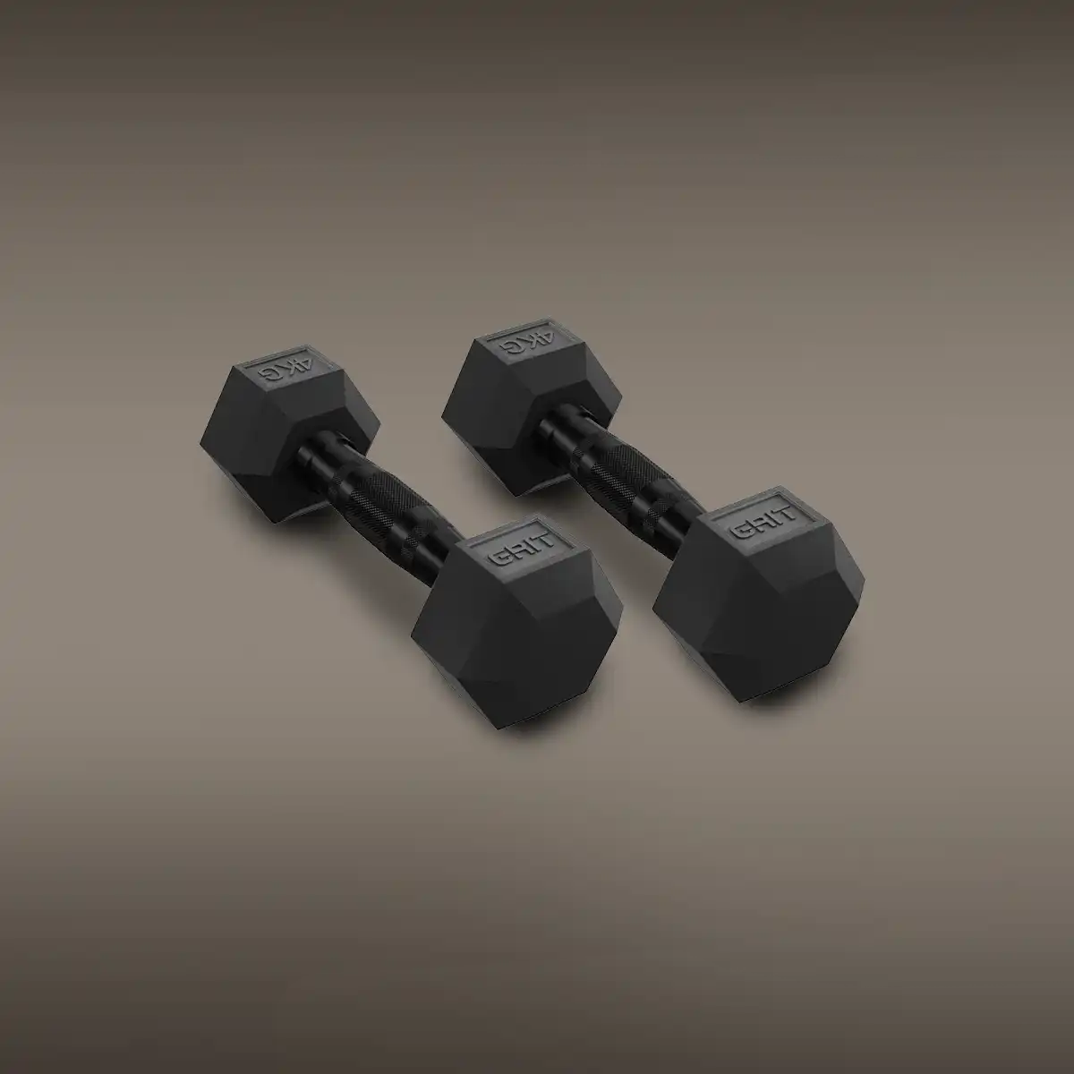 GRIT Hex Black Dumbbells - 4 kg Pair