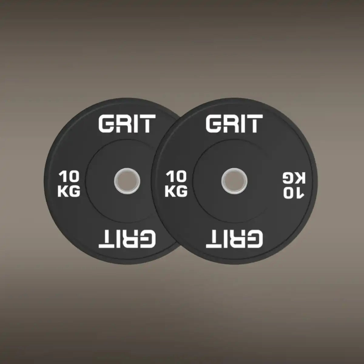 GRIT Black Bumper Weight Plates - 10 kg Pair