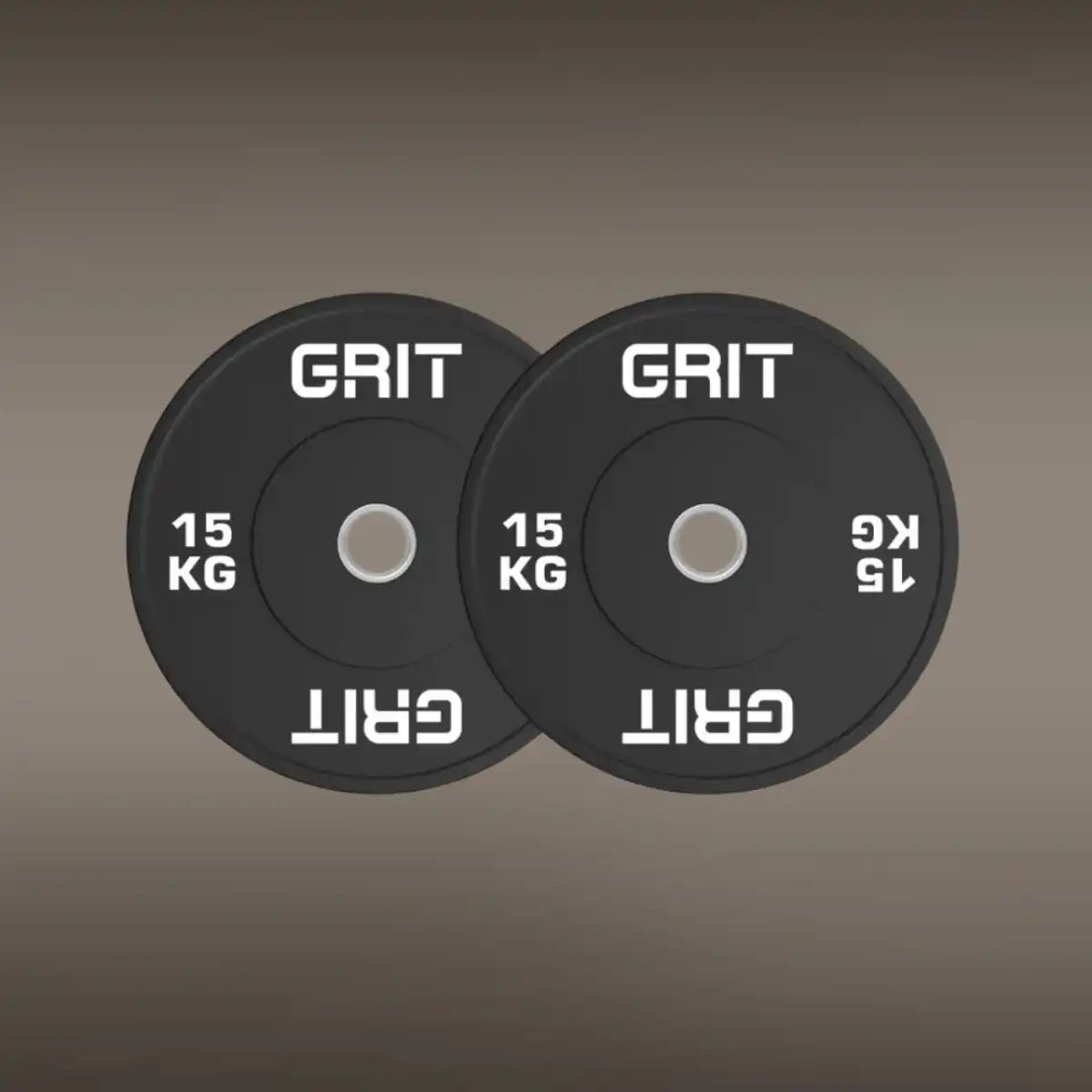 GRIT Black Bumper Weight Plates - 15 kg Pair